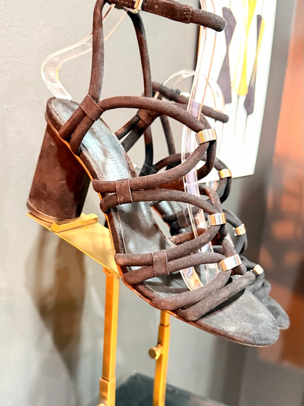 Rebecca Minkoff Apolline Black Strappy Cage Block Heel Sandals